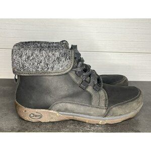 Chaco Womens Black Gray Leather Barbary Waterproof Bootie Size 8.5 M Boots Shoes